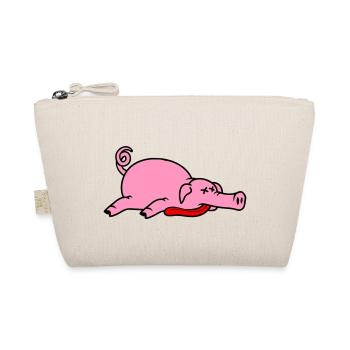Bewusstloses Totes Schwein Grillen Essen Fleisch - Bio-Täschchen - Natur - Vorne