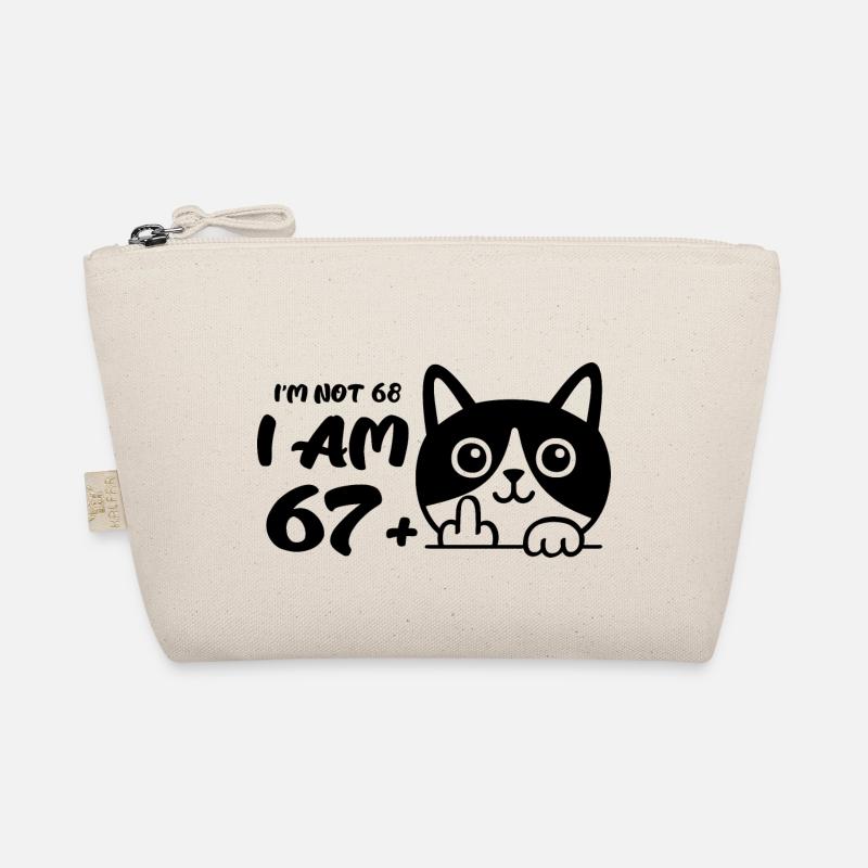 Ich bin nicht 68, ich bin 67 plus 1 Mittelfinger Katze Flip Bio-Täschchen