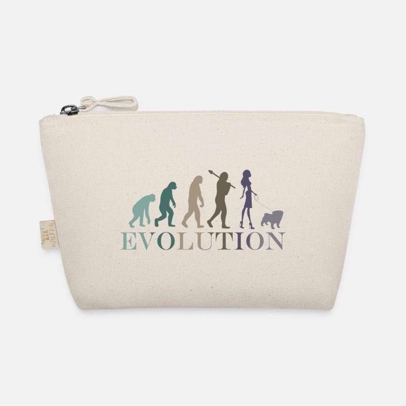 Evolution Pug Female Retro Minimalism Organic Pouch