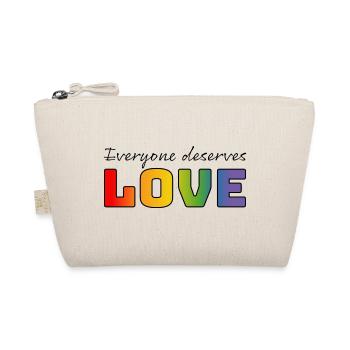 LGBT T Shirt Regenbogen everyone deserves love - Bio-Täschchen - Natur - Vorne