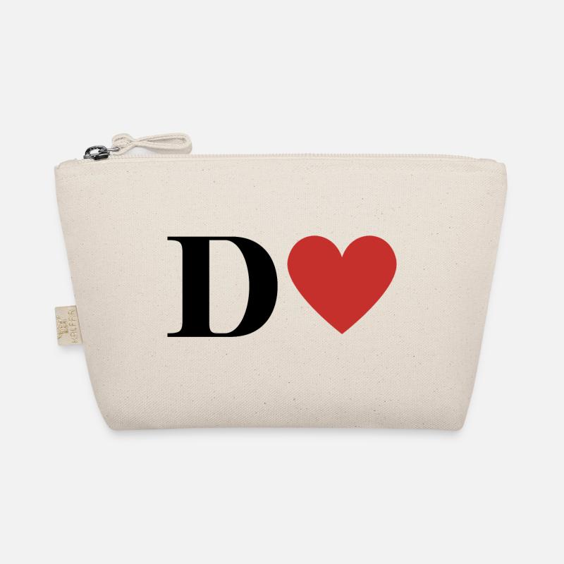 Roter Herz-Buchstabe Bio-Täschchen