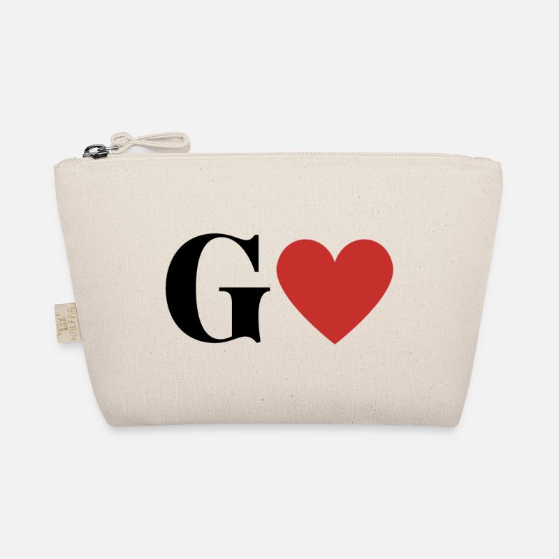 Letter g red heart Organic Pouch
