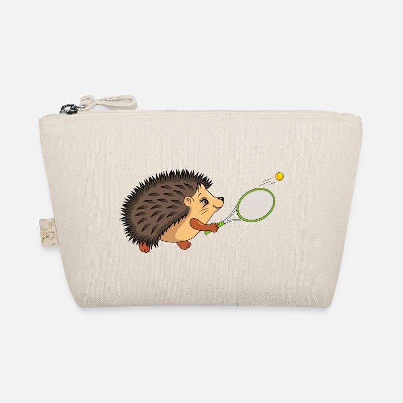 Glücklicher Igel spielt Tennis Bio-Täschchen