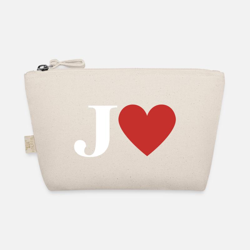 Letter j red heart Organic Pouch
