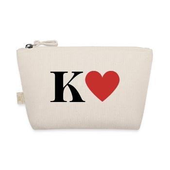 Letter k Red Heart - Organic Pouch - nature - Front