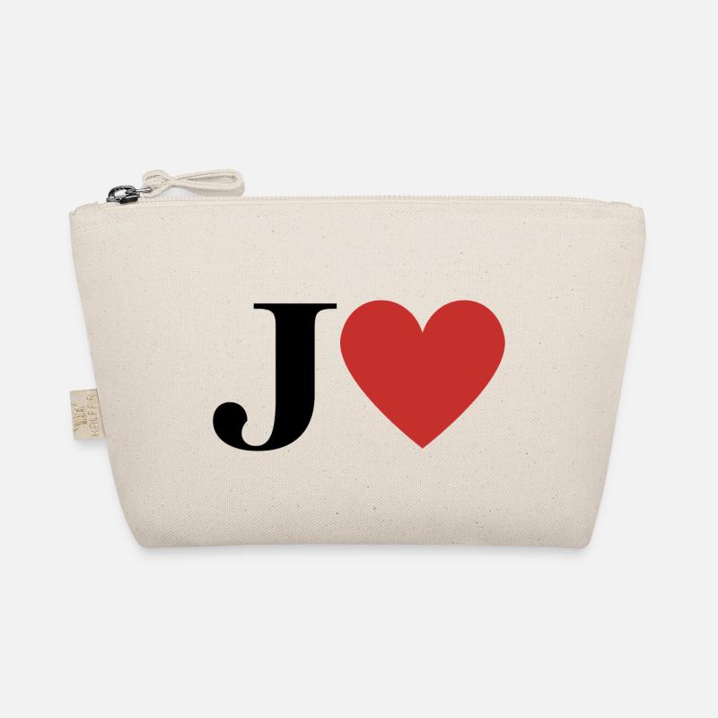 Letter j red heart Organic Pouch