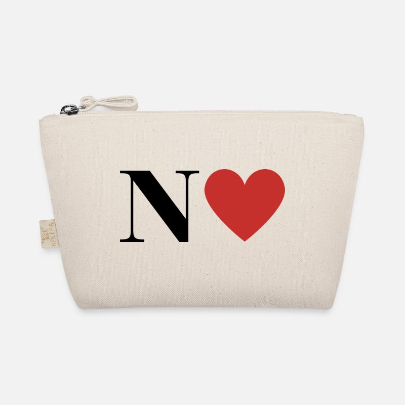 Letter n red heart Organic Pouch