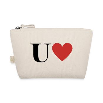 Letter u red heart - Organic Pouch - nature - Front