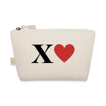 Letter x Red Heart - Organic Pouch - nature - Front