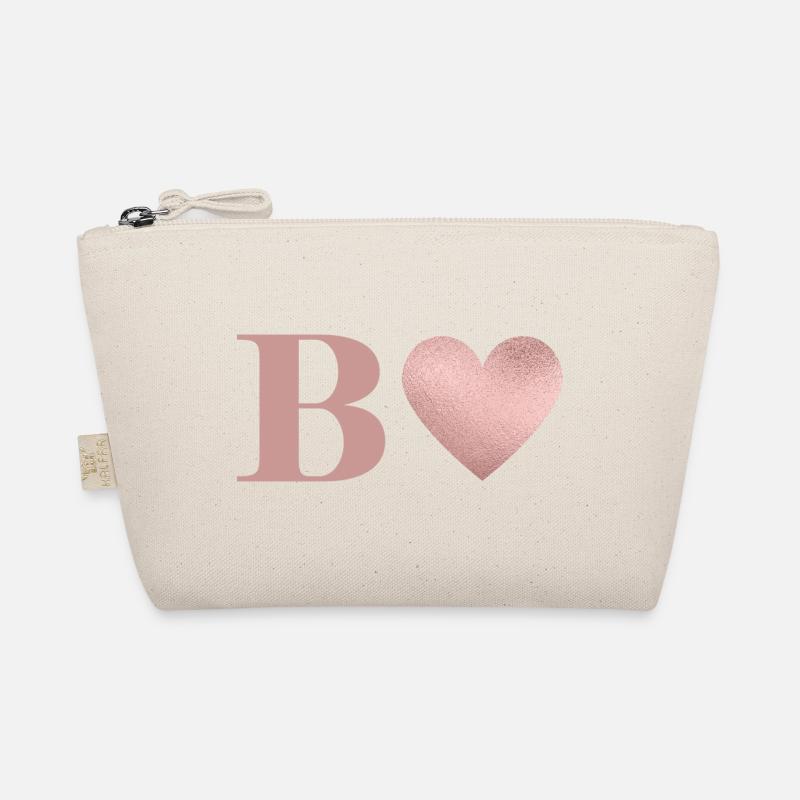 Buchstabe b Herz roségold Bio-Täschchen
