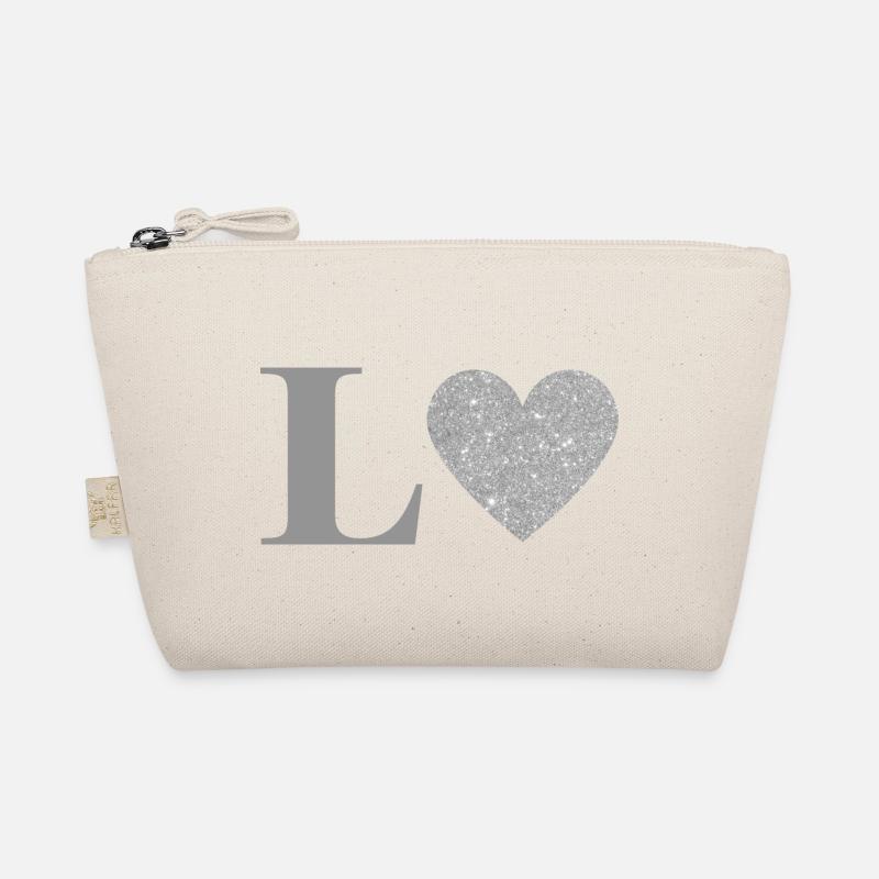 Letter l silver heart Organic Pouch