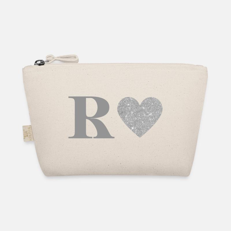 Silberner Herzbuchstabe Bio-Täschchen