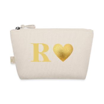 Letter r golden heart - Organic Pouch - nature - Front