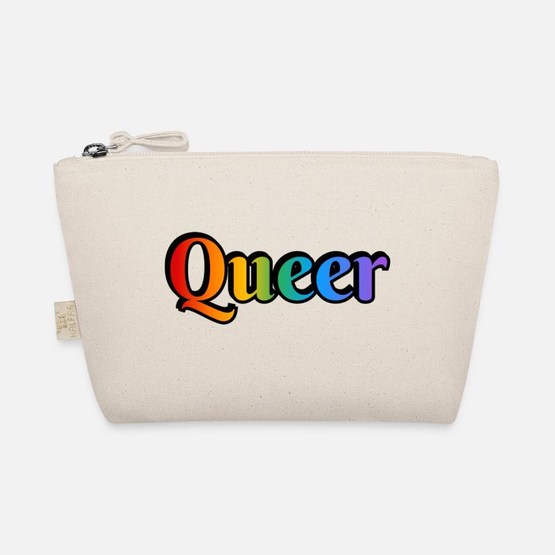 Queer Rainbow Text Organic Pouch