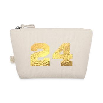 Numéro 24 paillettes doré - 24e anniversaire - Trousse biologique - nature - Devant