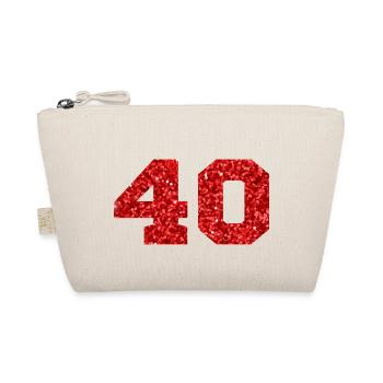 Numéro 40 paillettes rouge - 40e anniversaire - Trousse biologique - nature - Devant