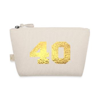 Numéro 40 paillettes doré - 40e anniversaire - Trousse biologique - nature - Devant