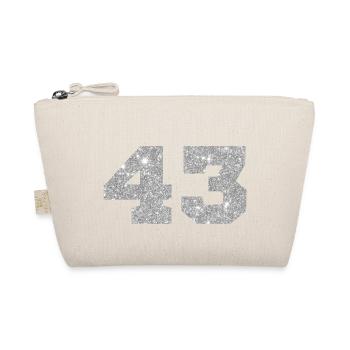 Numéro 43 paillettes argenté - 43e anniversaire - Trousse biologique - nature - Devant