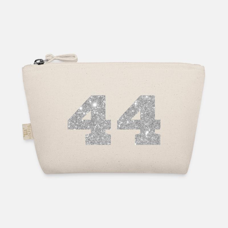 Nummer 44 Silberner Glitzer - 44. Jahrestag Bio-Täschchen