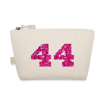 Numéro 44 paillettes rose - 44e anniversaire - Trousse biologique - nature - Devant
