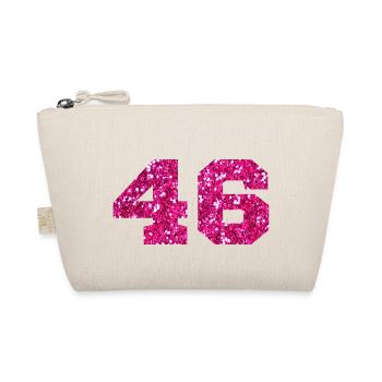 Numéro 46 paillettes rose - 46e anniversaire - Trousse biologique - nature - Devant