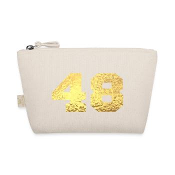 Numéro 48 paillettes doré - 48e anniversaire - Trousse biologique - nature - Devant