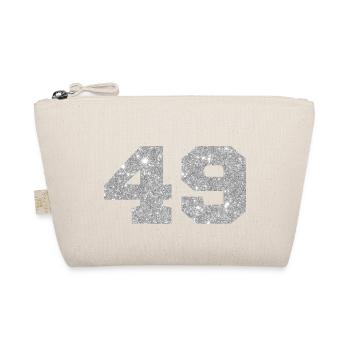 Numéro 49 paillettes argenté - 49e anniversaire - Trousse biologique - nature - Devant