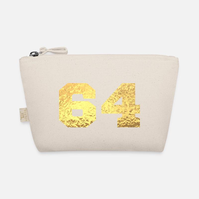 Nummer 64 Gold Glitter - 64. Jahrestag Bio-Täschchen
