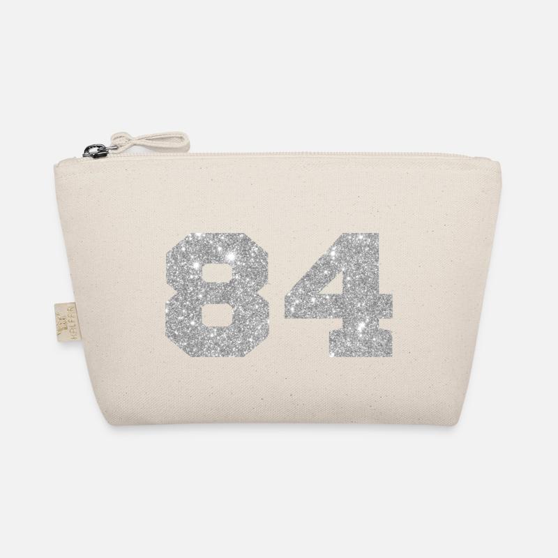 Number 84 Silver Glitter - 84th Anniversary Organic Pouch