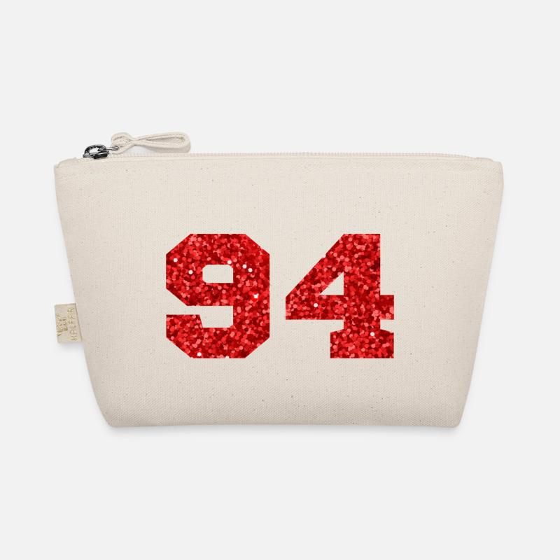 Nummer 94 Roter Glitzer - 94. Geburtstag Bio-Täschchen