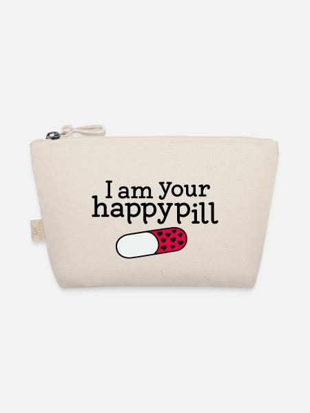 Happy pill Beste Freunde Spruch - Bio-Täschchen - Natur - Vorne