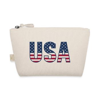 USA T-Shirt - Buchstaben der amerikanischen Flagge - Bio-Täschchen - Natur - Vorne