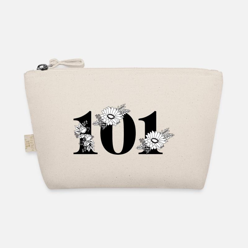 Nummer 101 Schwarze Blumen - 101. Blumengeburtstag Bio-Täschchen