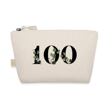Number 100 Floral Green - 100th Floral Birthday - Organic Pouch - nature - Front