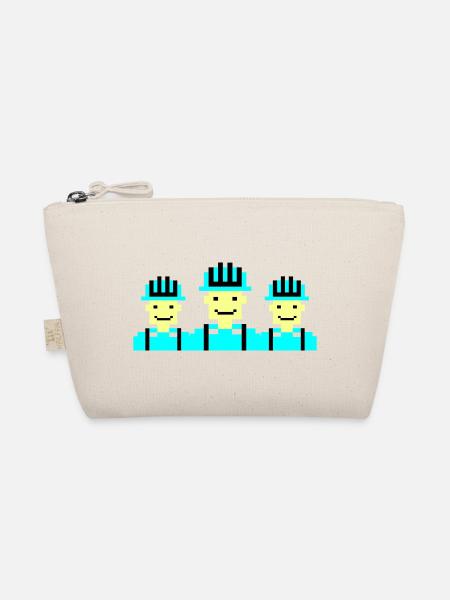 Construction Worker Pixel 02 - Organic Pouch - nature - Front