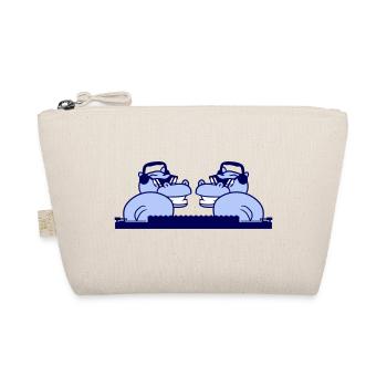 2 DJ Hippos Team Funny Mixer Friends Party - Organic Pouch - nature - Front