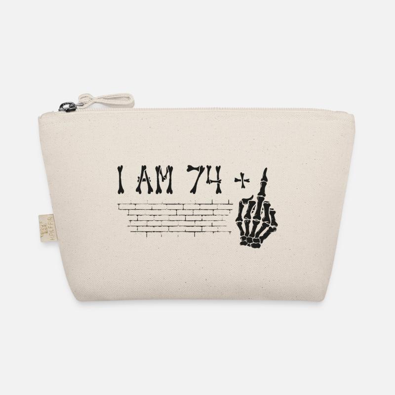 Ich bin 74 plus Mittelfinger - 75. Geburtstag Bio-Täschchen