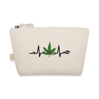 Weed, Hemp, Cannabis Leaf, Weed, Heartbeat, ECG, Pulse - Organic Pouch - nature - Front