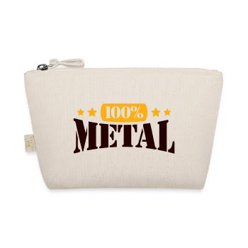 100 % Prozent Heavy Metal Musik Stempel Text Logo - Bio-Täschchen - Natur - Vorne
