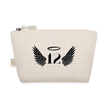 Number 12 Angel - 12th Birthday Wings - Organic Pouch - nature - Front