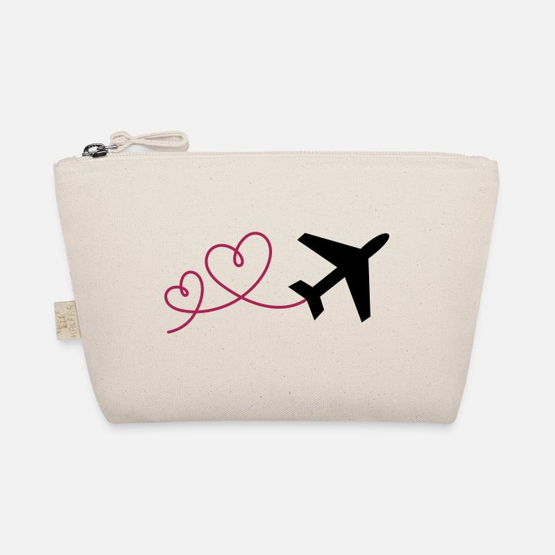 Airplane with hearts (colors can be changed) Organic Pouch
