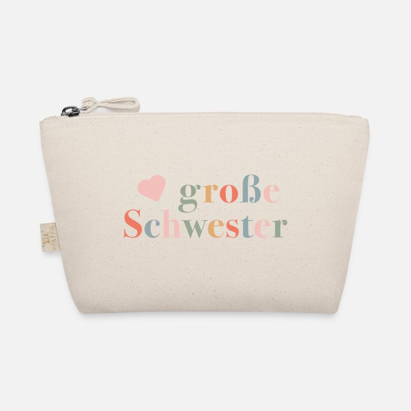 Große Schwester - Geschenk zur Geburt für Mädchen - Bio-Täschchen - Natur
