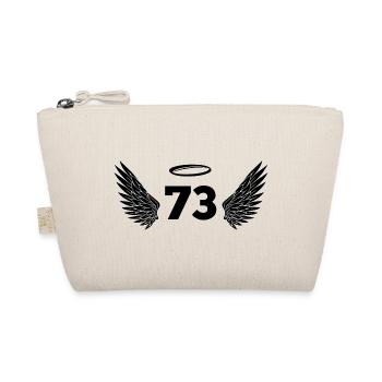 Number 73 Angel - 73rd Birthday Wings - Organic Pouch - nature - Front
