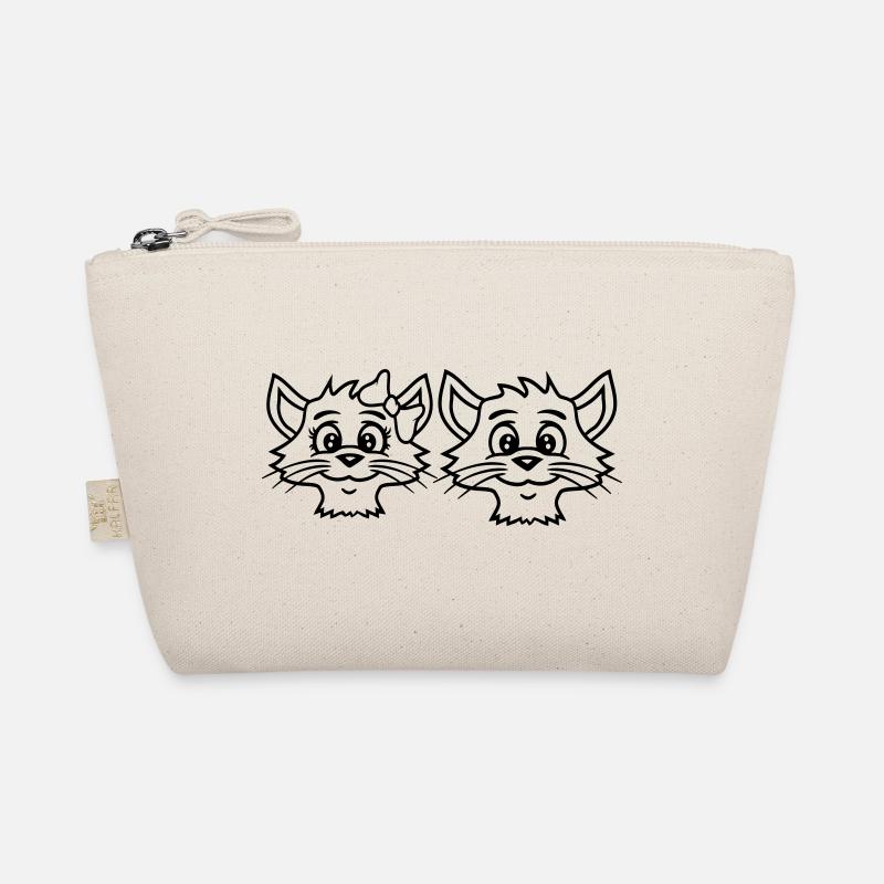 Zwei Katzen Paar 2 Romantisches verliebtes Pärchen Bio-Täschchen