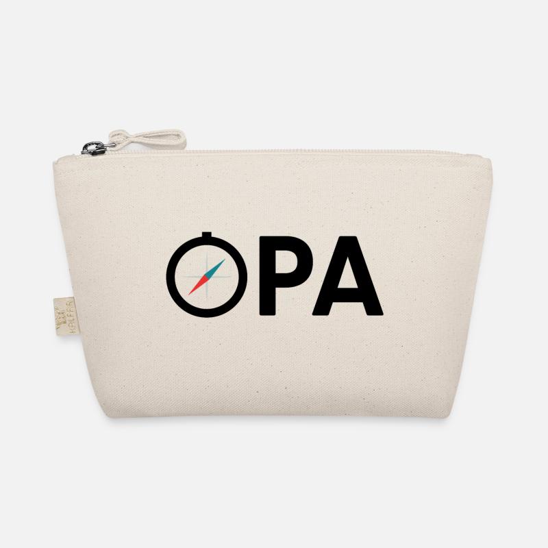 Opa Großvater Kompass Expedition Geschenkidee Bio-Täschchen