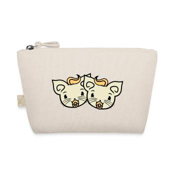 2 pacifiers cats Two baby siblings twins - Organic Pouch - nature - Front