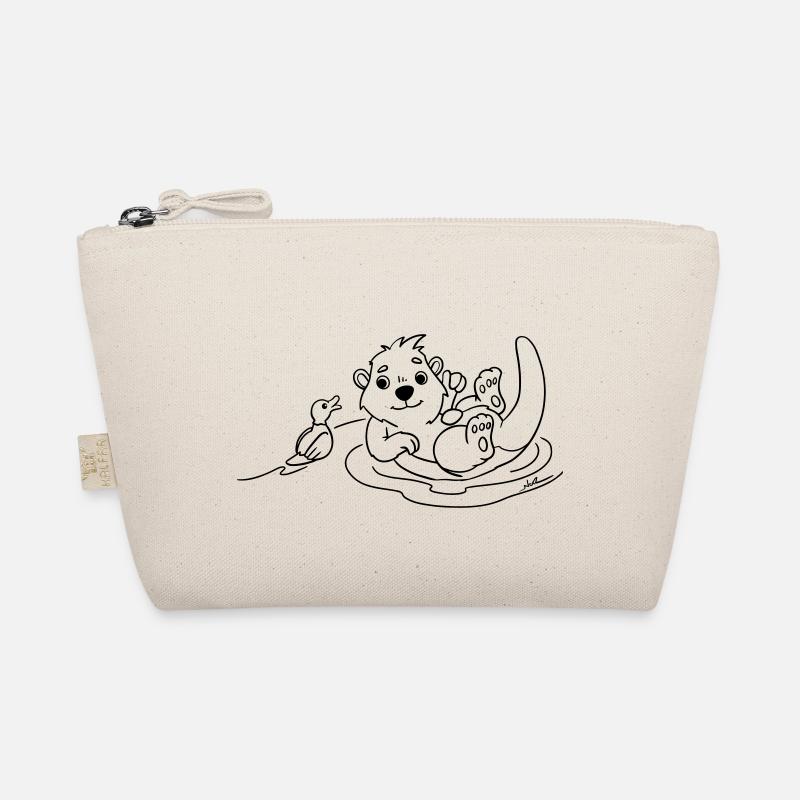 Beste Freunde Otter & Ente. Süß & minimalistisch Bio-Täschchen