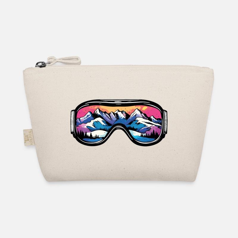 Skibrille Berge Ski Symbol - Bio-Täschchen - Natur