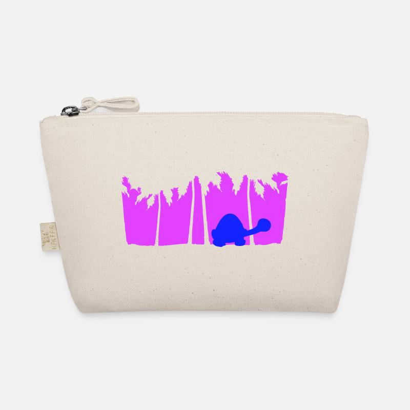 Cute Turtle Walking Palm Trees Silhouette Vacation Organic Pouch