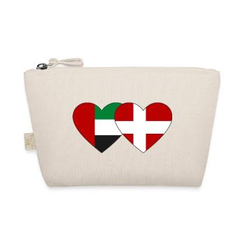 Vereinigte Arabische Emirate Dänemark Flagge Herz - Bio-Täschchen - Natur - Vorne